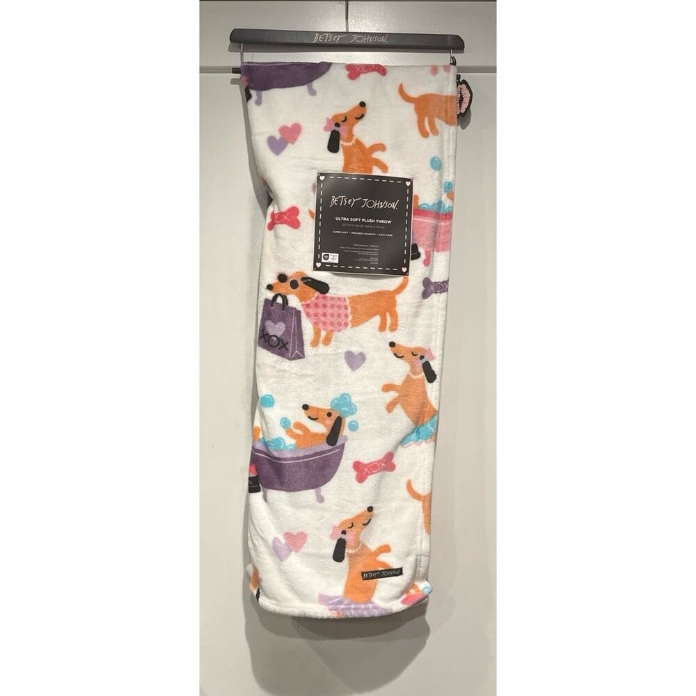 Betsey Johnson Dachshund Plush Throw